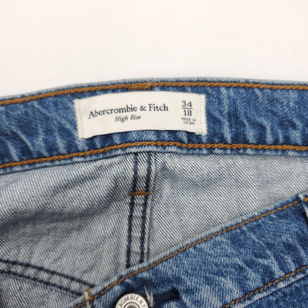 NEW Abercrombie & Fitch High Rise Denim Cargo Mini Skirt Size 34/18 - Picture 9 of 14